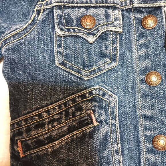 Levi’s Girl Vintage Y2K Levi’s Denim Trucker Jacket Size 3T - Picture 5 of 12